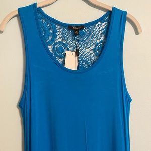 cupio aqua blue crochet lace maxi dress